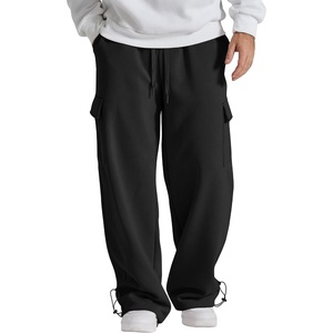 image:imageCOOFANDY Mens Fleece Cargo Sweatpants Baggy Wide Leg Jogger PantsBlack