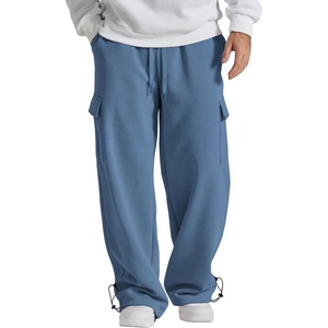 image:imageCOOFANDY Mens Fleece Cargo Sweatpants Baggy Wide Leg Jogger PantsBlue