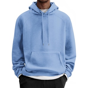 image:imageCOOFANDY Mens Fleece Hoodie Long Sleeve Hooded Sweatshirt Casual Basic Essential Drawstring Pullover Hoodie With PocketSky Blue