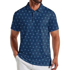 image:imageCOOFANDY Mens Golf Polo Shirts Short Sleeve Quick Dry Casual Collared ShirtNavy Blue Coconut Tree
