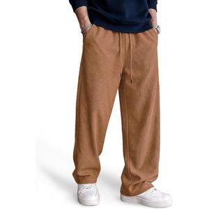 image:imageCOOFANDY Mens Lightweight Corduroy Pants Relaxed Drawstring SweatpantsBrown
