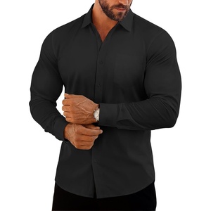 image:imageCOOFANDY Mens Muscle Fit Dress Shirts Casual Button Down Long SleeveBlack