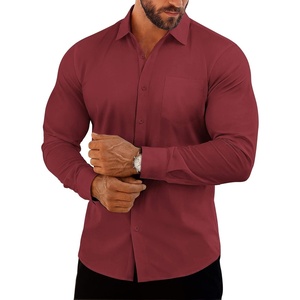 image:imageCOOFANDY Mens Muscle Fit Dress Shirts Casual Button Down Long SleeveWine Red