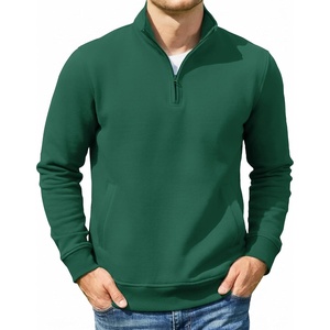 image:imageCOOFANDY Mens Quarter Zip Pullover Casual Cotton FleeceLined SweatshirtGreen