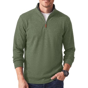 image:imageCOOFANDY Mens Quarter Zip Pullover Fleece Lightweight Mock Neck SweatshirtArmy Green