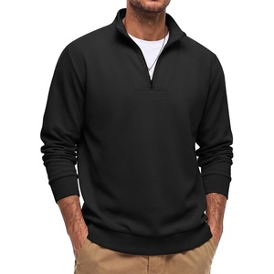 image:imageCOOFANDY Mens Quarter Zip Pullover Mock Neck Casual Fleece SweatshirtBlack