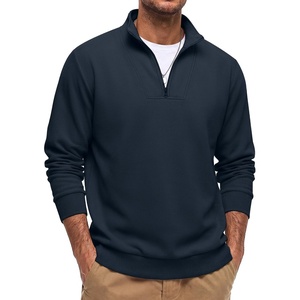 image:imageCOOFANDY Mens Quarter Zip Pullover Mock Neck Casual Fleece SweatshirtNavy Blue