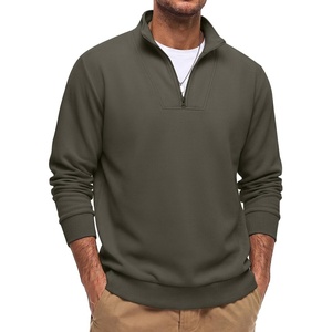 image:imageCOOFANDY Mens Quarter Zip Pullover Mock Neck Casual Fleece SweatshirtOlive Green