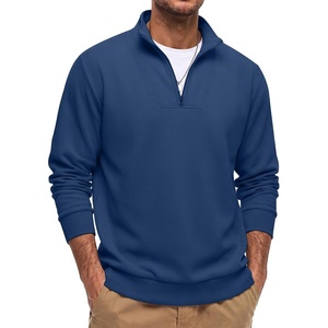 image:imageCOOFANDY Mens Quarter Zip Pullover Mock Neck Casual Fleece SweatshirtSky Blue