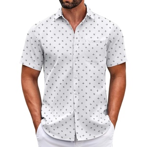 image:imageCOOFANDY Mens Short Sleeve Casual Button Down Shirts Summer Untucked Dress Shirts with PocketMiniature Airplane Pattern