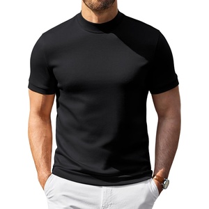 image:imageCOOFANDY Mens Short Sleeve Mock Neck Sweater Casual Slim Fit Basic TopsBlack