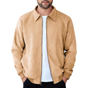 image:imageCOOFANDY Mens Suede Jacket Casual Stylish Leather Bomber Jacket LightweightLight Tan