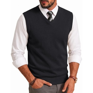 image:imageCOOFANDY Mens Sweater Vest Wool Blended Casual Sleeveless Knit PulloverAblack