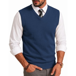 image:imageCOOFANDY Mens Sweater Vest Wool Blended Casual Sleeveless Knit PulloverDark Blue