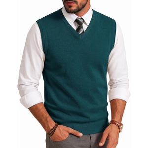 image:imageCOOFANDY Mens Sweater Vest Wool Blended Casual Sleeveless Knit PulloverDark Green