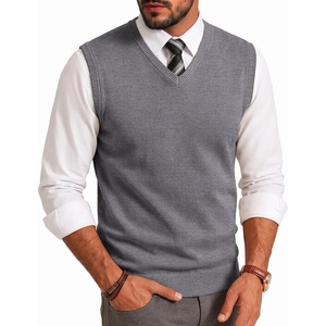 image:imageCOOFANDY Mens Sweater Vest Wool Blended Casual Sleeveless Knit PulloverGrey