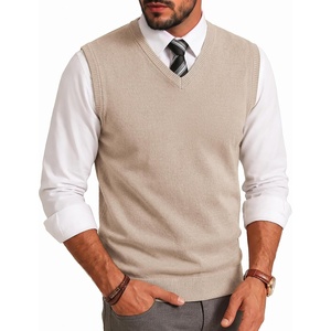 image:imageCOOFANDY Mens Sweater Vest Wool Blended Casual Sleeveless Knit PulloverOatmeal