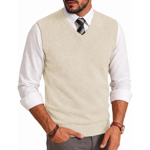 image:imageCOOFANDY Mens Sweater Vest Wool Blended Casual Sleeveless Knit PulloverWhite