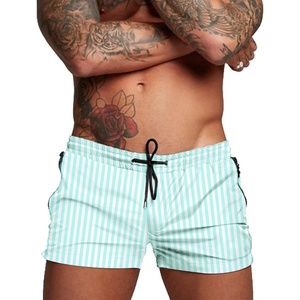 image:imageCOOFANDY Mens Swim Trunk Quick Dry Swimwear Mesh Lining Bathing SuitGreen White Stripe