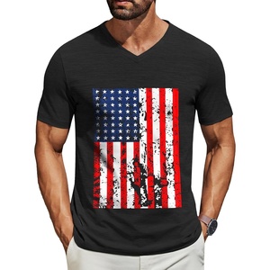 image:imageCOOFANDY Mens T Shirts Short Sleeve Classic V Neck Casual Summer Basic TeeYblack American Flag