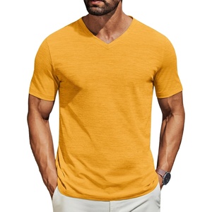 image:imageCOOFANDY Mens T Shirts Short Sleeve Classic V Neck Casual Summer Basic TeeYellow