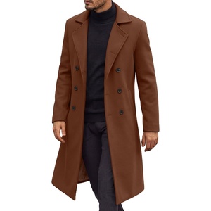 image:imageCOOFANDY Mens Trench Coat Double Breasted Long Pea Coat OvercoatBrown