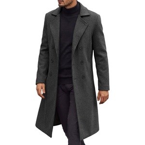 image:imageCOOFANDY Mens Trench Coat Double Breasted Long Pea Coat OvercoatDark Grey