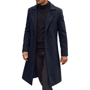 image:imageCOOFANDY Mens Trench Coat Double Breasted Long Pea Coat OvercoatNavy Blue