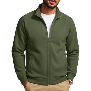 image:imageCOOFANDY Mens Zip Up Fleece Lined Sweatshirts Lightweight Sweater JacketsArmy Green