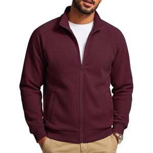 image:imageCOOFANDY Mens Zip Up Fleece Lined Sweatshirts Lightweight Sweater JacketsBurgundy