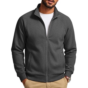 image:imageCOOFANDY Mens Zip Up Fleece Lined Sweatshirts Lightweight Sweater JacketsDark Gray