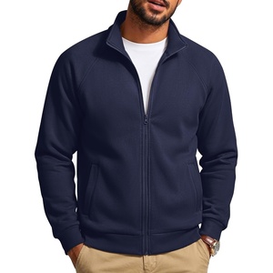 image:imageCOOFANDY Mens Zip Up Fleece Lined Sweatshirts Lightweight Sweater JacketsDark Navy