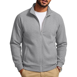 image:imageCOOFANDY Mens Zip Up Fleece Lined Sweatshirts Lightweight Sweater JacketsLight Gray