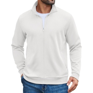 image:imageCOOFANDY Mens Zip Up Sweatshirt Casual Lightweight Jackets Full Zip SweaterWhite