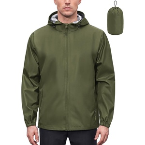 image:imageCOOFANDY Rain Jacket Men Raincoat Waterproof With Hood Packable WindbreakerArmy Green