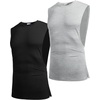 image:imageCOOFANDY Men Workout Tank Top 2 Pack Gym Bodybuilding Sleeveless T ShirtsBlackTextile Grey2pcs