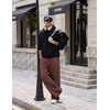 image:imageCOOFANDY Mens Baggy Sweatpants Wide Leg Cotton Fleece Open Bottom SweatpantBrown