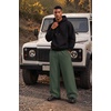 image:imageCOOFANDY Mens Baggy Sweatpants Wide Leg Cotton Fleece Open Bottom SweatpantDark Green