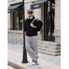 image:imageCOOFANDY Mens Baggy Sweatpants Wide Leg Cotton Fleece Open Bottom SweatpantHeather Grey
