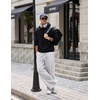 image:imageCOOFANDY Mens Baggy Sweatpants Wide Leg Cotton Fleece Open Bottom SweatpantLight Heather Grey