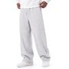image:imageCOOFANDY Mens Baggy Sweatpants Wide Leg Cotton Fleece Open Bottom SweatpantLight Heather Grey