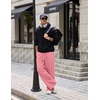image:imageCOOFANDY Mens Baggy Sweatpants Wide Leg Cotton Fleece Open Bottom SweatpantPink