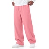 image:imageCOOFANDY Mens Baggy Sweatpants Wide Leg Cotton Fleece Open Bottom SweatpantPink