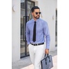 image:imageCOOFANDY Mens Button Down Long Sleeve Plaid Cotton Wrinkle Free Dress ShirtBlue  Check