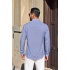 image:imageCOOFANDY Mens Button Down Long Sleeve Plaid Cotton Wrinkle Free Dress ShirtBlue  Check
