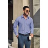 image:imageCOOFANDY Mens Button Down Long Sleeve Plaid Cotton Wrinkle Free Dress ShirtBlue  Check