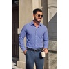 image:imageCOOFANDY Mens Button Down Long Sleeve Plaid Cotton Wrinkle Free Dress ShirtBlue Gingham