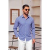 image:imageCOOFANDY Mens Button Down Long Sleeve Plaid Cotton Wrinkle Free Dress ShirtBlue Gingham