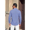 image:imageCOOFANDY Mens Button Down Long Sleeve Plaid Cotton Wrinkle Free Dress ShirtBlue Gingham