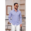 image:imageCOOFANDY Mens Button Down Long Sleeve Plaid Cotton Wrinkle Free Dress ShirtBlue White Gingham